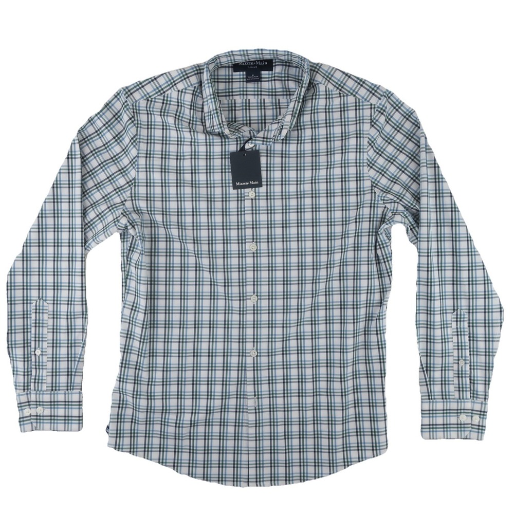 Mizzen+Main‎ Leeward Stretch Button Up Shirt Mens Medium Trim No Tuck